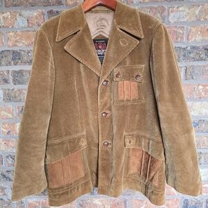 Vintage 70’s Europe Craft Wide-Wale Corduroy Coat Mens Size 42